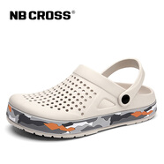 NB CROSS官方夏季洞洞鞋開(kāi)車(chē)拖鞋男外穿沙灘鞋包頭防滑涼鞋透氣運(yùn)動(dòng)休閑鞋 0916白色 43
