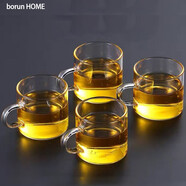 borun HOME 玻璃茶杯功夫品茗杯小容量水杯加厚酒杯茶具配件 直美杯【4個(gè)】