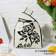 TaTanice 針織禮品袋教師節禮物手提袋情人節生日禮物袋托特手腕包 玫瑰款