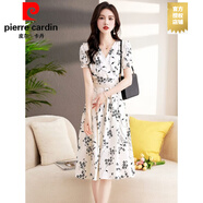 皮爾卡丹（PIERRE CARDIN）休閑碎花連衣裙女夏季2025新薄款小個(gè)子高端氣質(zhì)顯瘦法式裙子洋氣 廣州十三行連衣裙白色 2XL 超仙連衣裙新品(建議125-140斤)