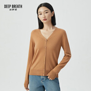 深呼吸DEEP BREATH女裝可機(jī)洗純羊毛針織開(kāi)衫女A400298 沙漠卡 XL (5碼)