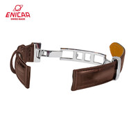 ENICAR英納格表帶1165/50/358、3168/50/363男款原裝表帶 棕色 帶蝴蝶扣
