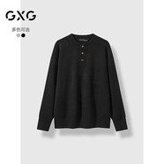 GXG男裝圓領(lǐng)線衫針織衫黑色冬2024年新品 黑色 170/M