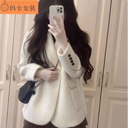 NJTD短款大衣加厚富家千金感呢子西裝女裝秋冬新款小個(gè)子女潮 外套 S