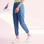 諾帝卡（NAUTICA）【商場(chǎng)同款】女裝春夏款休閑萊賽爾順滑透氣錐形九分褲女22PO02 94A淺牛仔藍(lán)（222） S