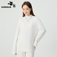 哥弟（GIRDEAR）女裝新款寬松簡約半高領磨毛打底T恤衫女1301068 白 S (2碼)