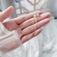 炙真銀樓足銀耳線女款流蘇短款時尚簡約氣質(zhì)學(xué)生和田玉耳飾銀飾首飾 5cm和田玉耳線一對【店長推薦】