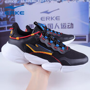鴻星爾克（ERKE）【斷碼淸倉】跑步鞋透氣慢跑鞋輕質(zhì)舒適耐磨休閑戶(hù)外跑步鞋男 正黑/大學(xué)紅 39