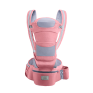 COOKSS嬰兒背帶腰凳前抱式多功能純棉四季通用款抱娃神器新生兒橫抱寶寶坐凳 公主粉