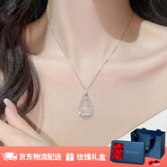 KSLS 925銀福祿玉髓葫蘆項鏈女瑪瑙玉石吊墜生日七夕情人節(jié)禮物送女友 福祿葫蘆吊墜+京倉速發(fā)+S925銀鏈 女生禮物/配玫瑰禮盒/配首飾證書