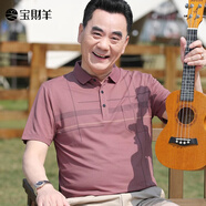 寶財(cái)羊爸爸裝冰絲短袖t恤男夏季polo衫50歲60中老年人上衣服父親節(jié)禮物