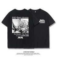 JOJO的奇妙冒險(xiǎn)空條承太郎吉良吉影聯(lián)名動(dòng)漫周邊衣服jojo純棉T恤男短袖潮麟月 DIO T 黑 S