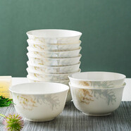 紅牡丹 陶瓷餐具家用飯碗面碗帶蓋大湯碗中式西餐牛排盤 一季花開 4.5英寸金鐘碗 10個(gè)