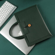 奢頓 蘋(píng)果聯(lián)想電腦包13.3筆記本內膽包MacBook男女款手提時(shí)尚職業(yè)輕便 墨綠色  13.3寸