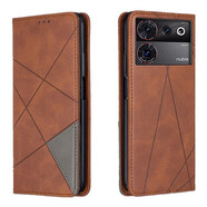 簡魅 適用努比亞Z50手機殼套中興ZTE Z50Ultra翻蓋皮套Z50SPro保護套插卡全包防摔殼 努比亞Z50Ultra（NX712J）棕色 配膜