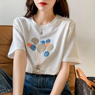 品彩短袖t恤女夏季刺繡亮片上衣洋氣時(shí)尚半袖t恤 PW1KDK8
