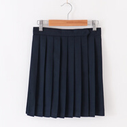 現貨 高溫壓褶日本夏季水手服JK制服百褶裙半身裙可調節有口袋 藏藍色 S