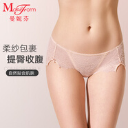 曼妮芬浪漫中腰低角舒適性感小開叉輕透薄平角蕾絲女士內(nèi)褲  110 膚色 L (165/95)