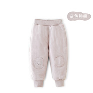 棉大班（MIANDABAN）兒童輕薄棉服春秋冬款嬰兒棉衣夾棉上衣男童寶寶棉襖內(nèi)膽外套 褲-灰色小熊 90 CM