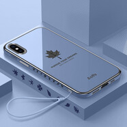 米奈索 蘋果X手機(jī)殼iphoneXs保護(hù)套Max鏡頭全包防摔XR電鍍楓葉硅膠男女新潮款創(chuàng)意直邊軟外殼 【電鍍楓葉】煙灰色 蘋果X/XS通用