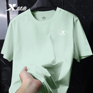 特步（XTEP）運(yùn)動(dòng)短袖t恤男速干衣夏季新款冰絲健身上衣寬松休閑薄款跑步半袖 清醒綠-速干（推薦） L 175