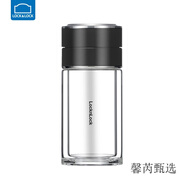 樂扣樂扣（locknlock）茶水分離雙層玻璃泡茶杯男士家用高顏值商務高硼硅水杯子 250ml 黑色