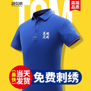 皓衣閣 企業(yè)POLO文化衫定制工作服刺繡logo高端工衣團體服聚會T恤印字 【款式1-皇家貴族】寶藍(lán) M