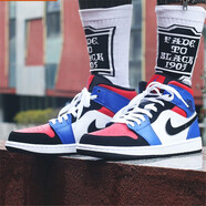 耐克（NIKE）男女鞋JORDAN 1 AJ1 喬1中幫訓(xùn)練耐磨休閑鞋籃球鞋554724-300 554724-554725-124 鴛鴦拼接 44