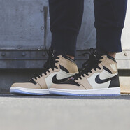 耐克（NIKE）女鞋運動(dòng)鞋Air Jordan 1 AJ1香檳金色籃球鞋  CK6587-100 AH7389-003 黑卡其 38.5