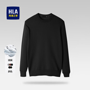 海瀾之家（HLA）毛衣男保暖長(cháng)袖針織衫男圓領(lǐng)套頭打底衫男內搭多色可選舒適毛衫男 黑色A1-抗菌/絨面 XL /180/96A