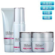 【官方】HKllmy靚麗美妍白里透紅煥膚亮顏套裝補水保濕滋潤煥白提 潔面+爽膚水+日霜+晚霜