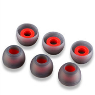 馳界 vivox21耳機(jī)套入耳式耳塞套XE710耳帽800耳機(jī)塞子耳套x21a耳冒硅膠軟塞膠頭配件 【大中小號(hào)-三對(duì)】黑頭紅