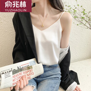 俞兆林吊帶背心女夏季新款西裝內(nèi)搭性感外穿寬松仿真絲露肩無(wú)袖上衣潮 702冰絲吊帶 白色1件  均碼 （80-140斤）