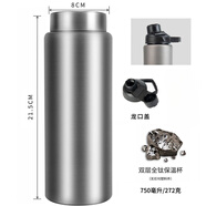 樂(lè )宏駿日本純鈦雙層保溫壺杯高顏值旅行戶(hù)外泡茶保冷大容量男女士全鈦壺 保溫磨砂款【帶茶漏龍口蓋】 750ml