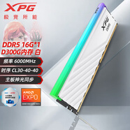 XPG威剛龍耀威龍D300G DDR5內存條RGB燈條海力士A-DIE顆粒臺式電腦游戲超頻 支持XMP3.0 AMD EXPO 【D300G】16G丨6000丨C30丨白 M顆粒