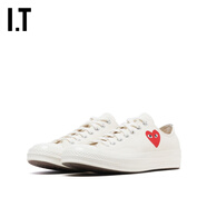 PLAY COMME DES GARCONS CDG IT 川久保玲情侶款系帶運動鞋帆布鞋 WHX/白色 36.5 （4以此尺碼為準(zhǔn)）