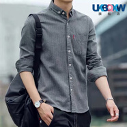 XQBKUW干活穿的襯衫男工地上班含棉衣服夏季工作服襯衣長(zhǎng)袖 960淺灰色長(zhǎng)襯衫 XL 建議110-120斤