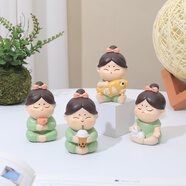 如果（Roogo）古風(fēng)國(guó)潮治愈系小擺件創(chuàng)意裝飾品辦公桌面可愛(ài)仕女送女生生日禮物 唐小圓現(xiàn)穿日常4個(gè)一套送禮袋