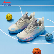 李寧（LI-NING）全城10馭帥16兒童籃球鞋男中大童韋德之道童鞋減震實戰(zhàn)運動鞋女 珍珠白/凝雪灰（全城11） 34