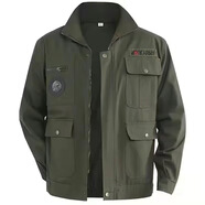 耐磨工作服套裝單件男純棉防燙上衣褲子焊工工裝耐磨廠(chǎng)服汽修勞保 軍綠單上衣【耐磨防燙】 XL [建議110-128斤】