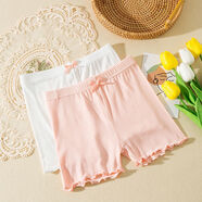 金布?。↗INBUDING）女童安全褲適合3-14歲小女孩穿的夏季薄款兒童打底短褲中大童防走 【粉+白】裝 2條 100 適合身高90-100CM尺碼偏小