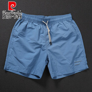 皮爾卡丹（pierre cardin）2024新款格紋短褲男運動(dòng)速干透氣四分褲夏季外穿寬松休閑褲衩百搭 藍色 格紋面料 2XL