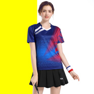 GUBPMTSHIM女款乒乓球服網(wǎng)球服百褶裙成人運動(dòng)服羽毛球服套裝運動(dòng)速干T短袖 女款131酷寶藍丨黑裙褲套裝 M