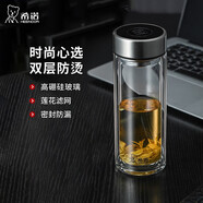 希諾（heenoor）雙層玻璃杯商務(wù)便攜隔熱水杯男女士車(chē)載透明泡茶杯節日禮物杯子