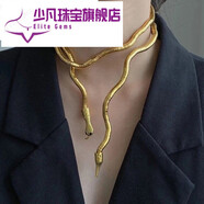 少凡纏繞蛇形個性黑暗土酷開口隨意造型蛇形夸張歐美設(shè)計感女項鏈項金 金色蛇形項鏈