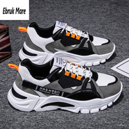 森馬品牌男鞋2025新款老爹鞋男士休閑運動(dòng)鞋男小白跑步鞋子潮鞋 F23灰桔 42