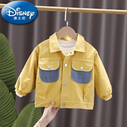 迪士尼（Disney）男童外套秋冬款童裝2025年新款兒童洋氣衣服小童寶寶春秋夾克款潮 黃色春秋薄款 80