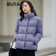 BUTAO羽絨服女短款新款外套女秋冬季保暖百搭韓版小個(gè)子面包服女裝 霧霾藍(lán)立領(lǐng) M