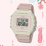 卡西歐（CASIO）手表女孩粉色藍色小方塊學(xué)生表運動(dòng)防水兒童表數顯LA-20WH 電子表 W-218HC-4A2