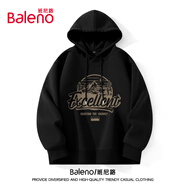 班尼路（Baleno）連帽衛(wèi)衣男春秋季潮流ins簡約大碼帶帽上衣男生寬松慵懶純色帽衫